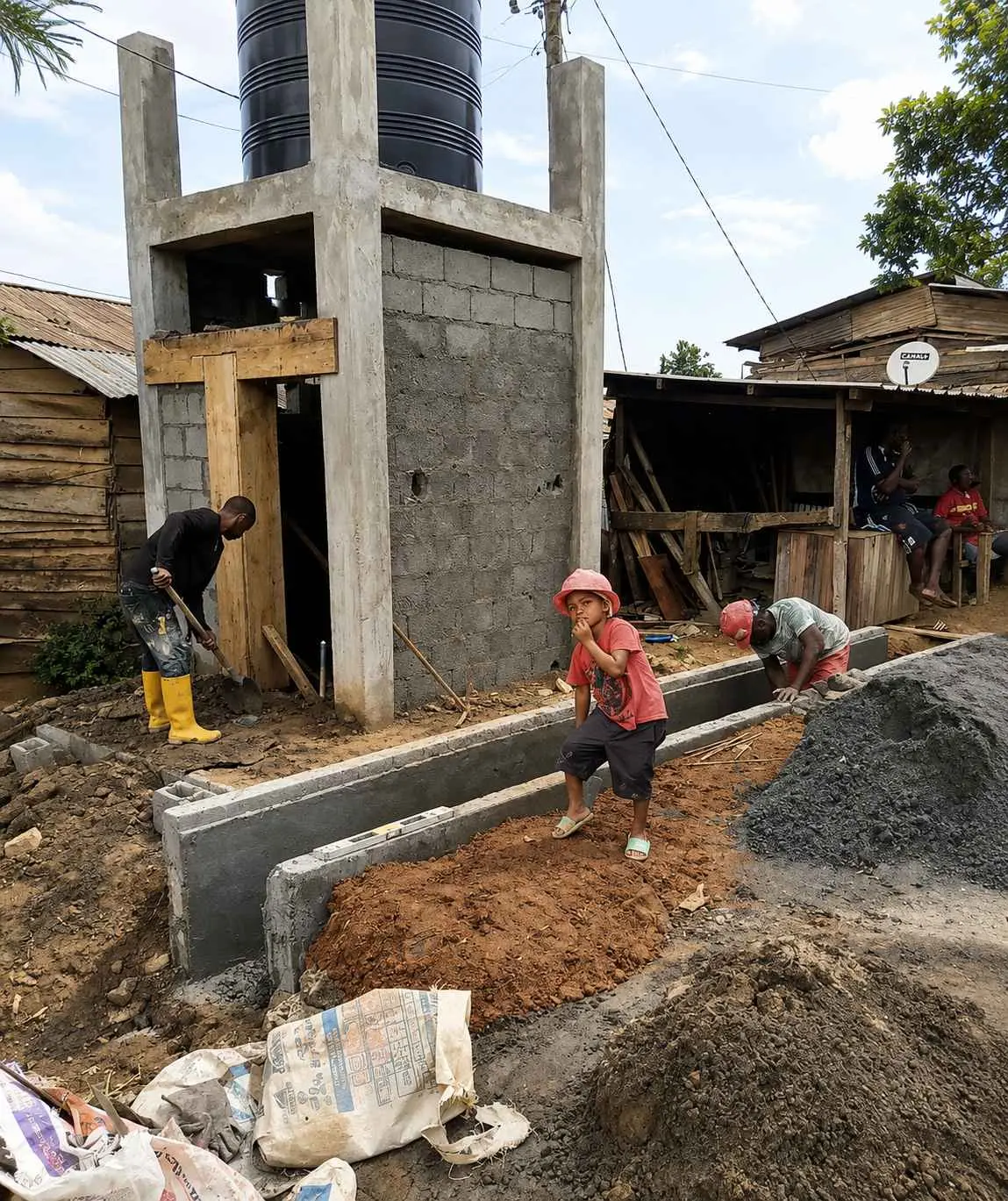 Construction de l’abri du point d’eau
